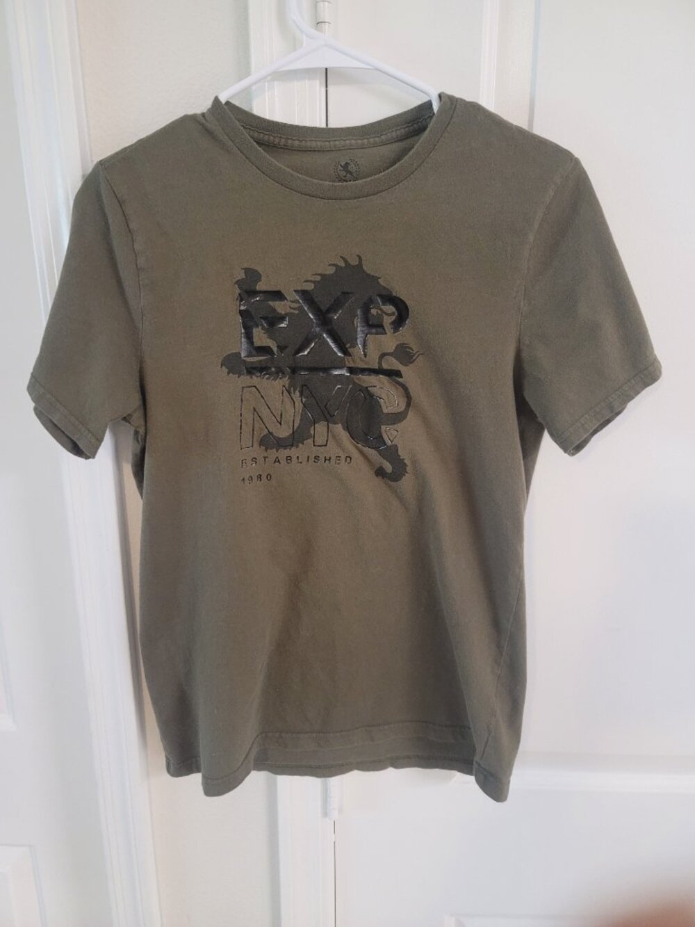 Express Lion NYC Olive Graphic T-Shirt Size Small
